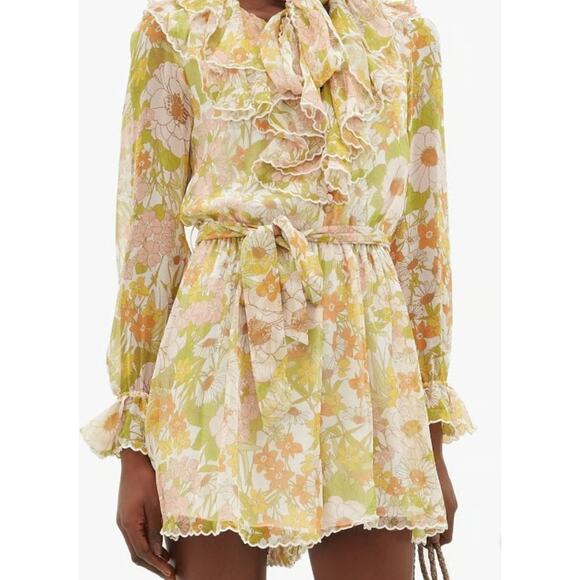 Zimmermann 'The Love Struck' Above The Knee Scalloped Romper Mini Dress - Picture 5 of 12
